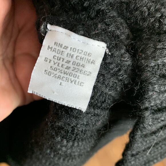 Soft Surroundings Black City Sweater Chunky Knit Cardigan Large L - Picture 6 of 7